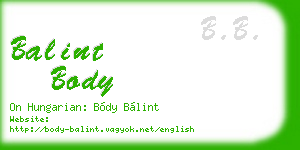 balint body business card